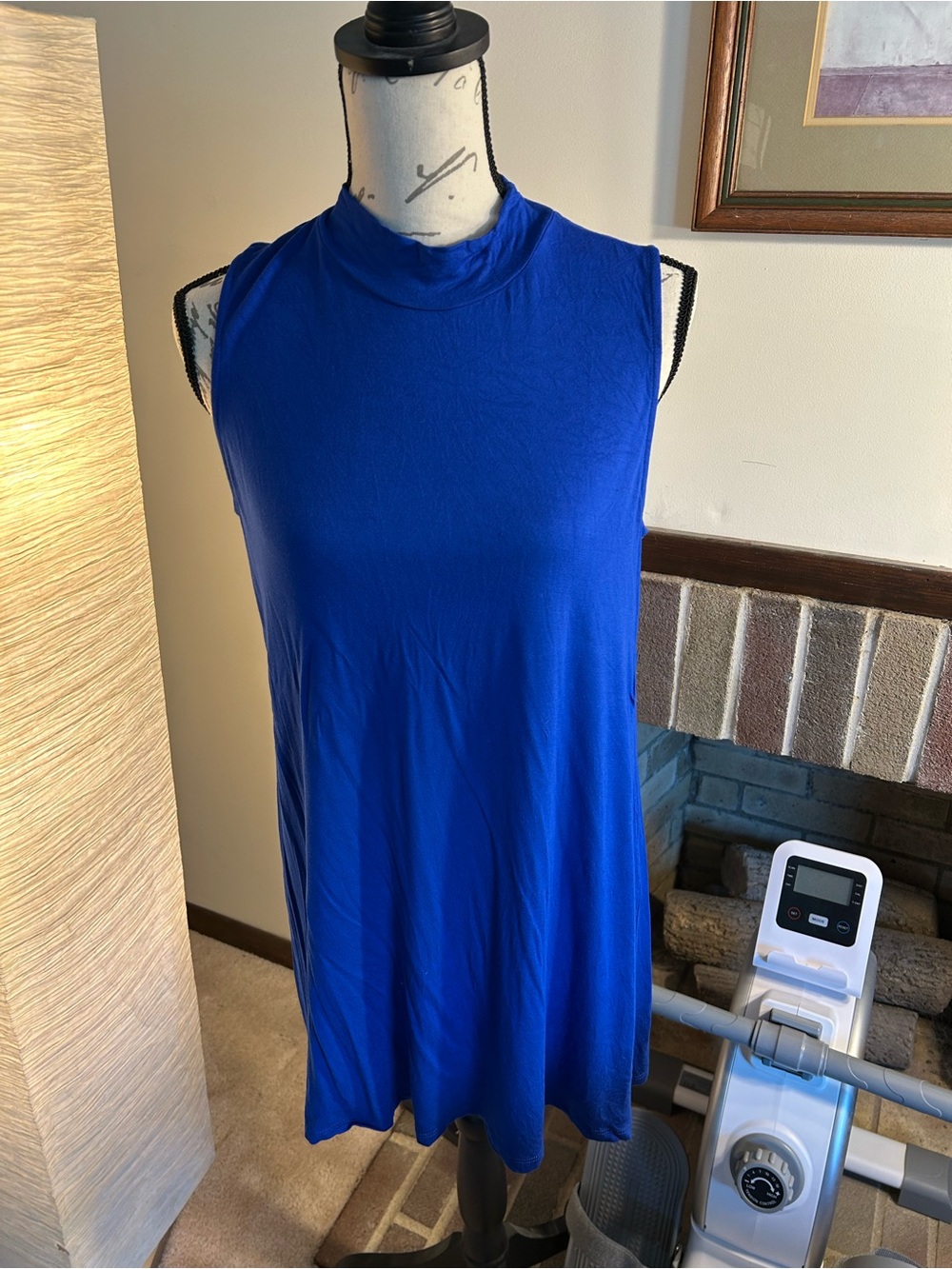 GNW Sleeveless Mock Neck Tunic in Royal Blue